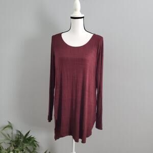 Apt. 9 Long Sleeve Maroon Shirt Size L
